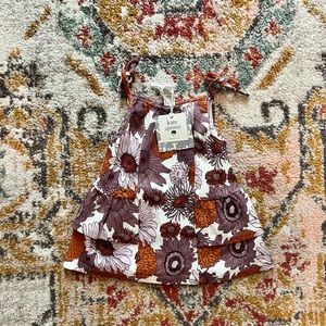 Kate Quinn Toddler Girls Spaghetti Tie Double Ruffle Ballerina Top | Size 3T